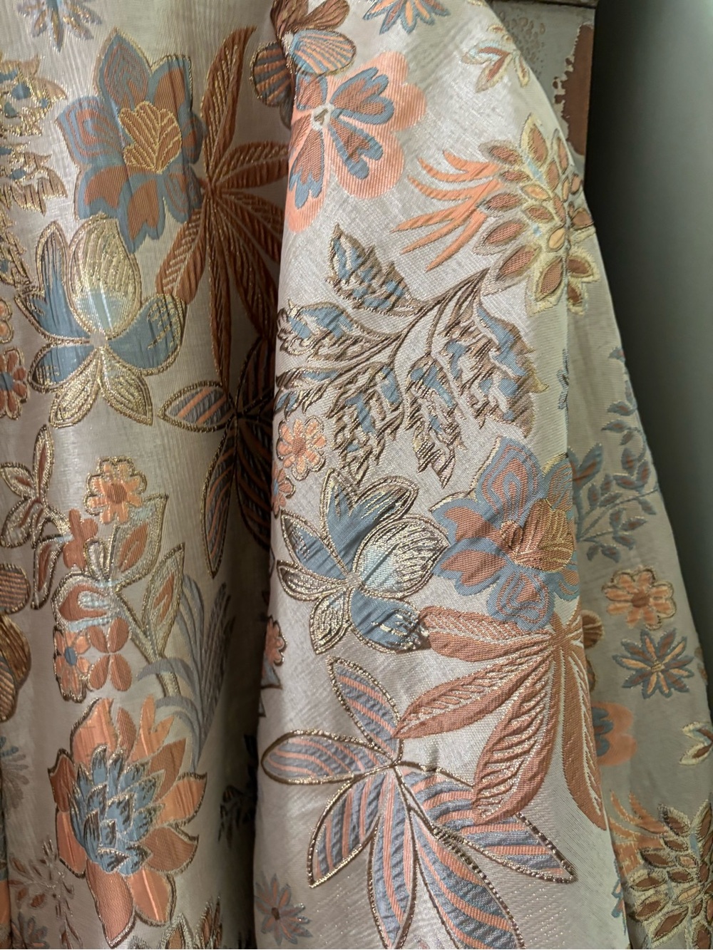 Boho Floral Mini Dress in Soft Beige and Pastel Prints - Picture 14 of 15